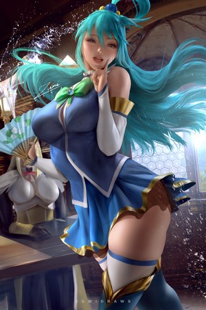 Aqua from KonoSuba in Blue Outfit