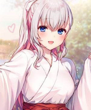 Anime girl in shrine maiden outfit