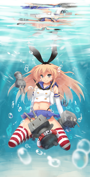 Kamikaze from Kantai Collection underwater
