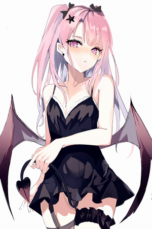 Anime girl with pink hair and wings
