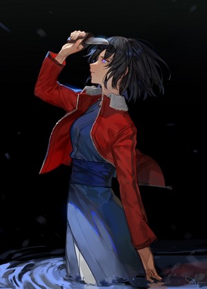 Ryougi Shiki from Kara no Kyoukai holding a knife