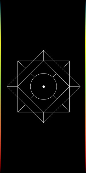 Abstract geometric design with rainbow edge