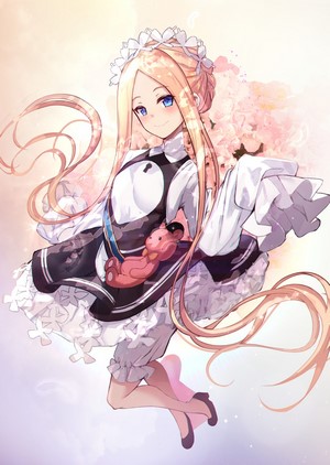 Abigail Williams from Fate/Grand Order holding a teddy bear