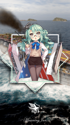 Langley from Azur Lane with glasses and a blue bow