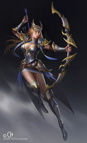 Fantasy Elf Archer with Bow and Arrow