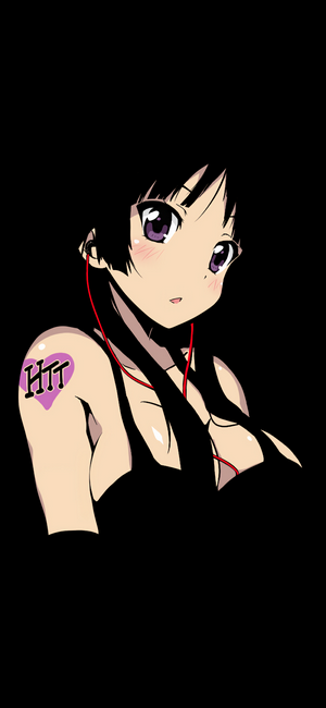 Akiyama Mio from K-ON! with headphones