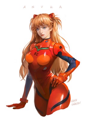 Asuka Langley Soryu in Red Plugsuit Fan Art