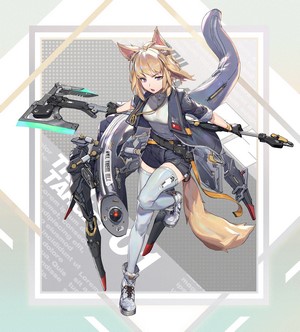 Anime girl with fox ears and axe