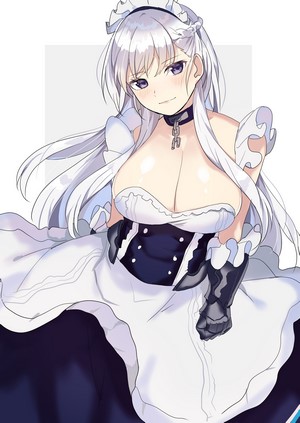 Belfast from Azur Lane in a maid outfit