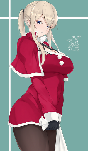 Anime girl in Christmas outfit