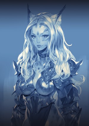 Cat-eared woman in ornate armor