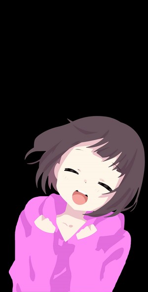 Anime girl with open mouth wearing pink hoodie