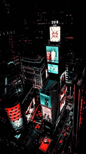 Times Square at Night with Advertisements