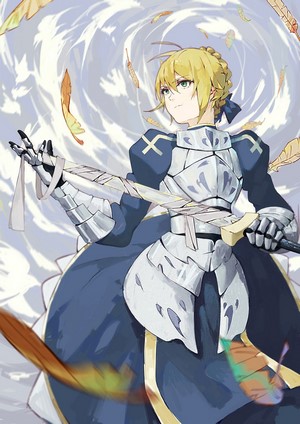 Saber Arturia Pendragon from Fate Series with Excalibur