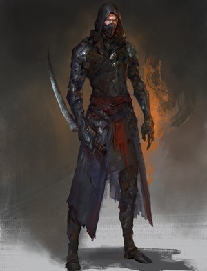 Dark Hooded Fantasy Warrior Portrait