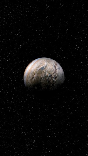Jupiter in space with stars
