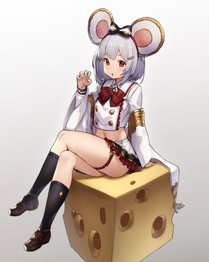 Mouse Girl from Granblue Fantasy sitting on Cheese