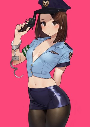 Miru Tights Anime Police Girl with Pistol