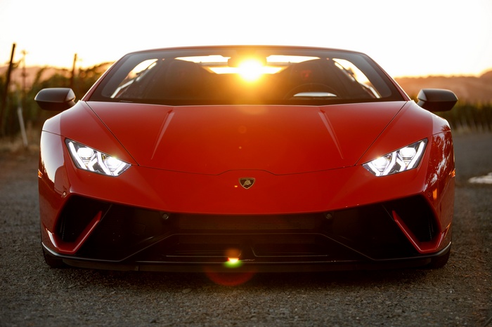 4K Lamborghini Huracan Performante Spyder at Sunset