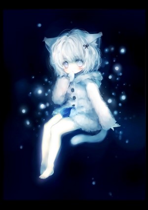 Anime girl with neko ears and tail