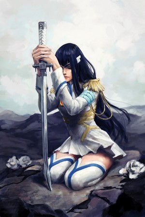 Satsuki Kiryuin from Kill la Kill with a katana