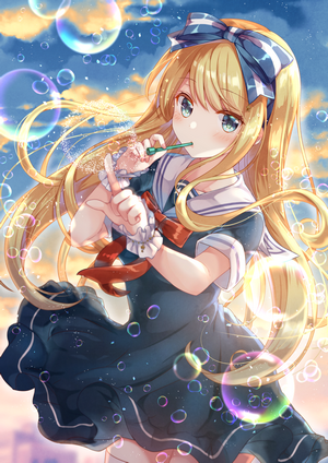 Gomano Rio blowing bubbles