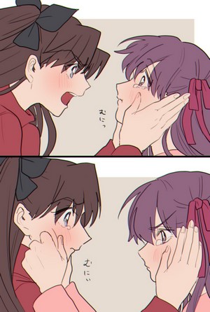 Matou Sakura and Tohsaka Rin from Fate/Stay Night fan art
