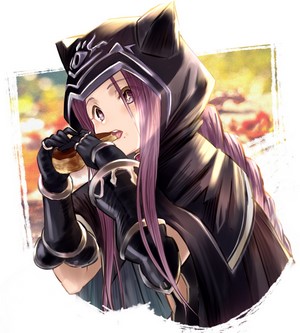 Medusa (Lancer) from Fate/Grand Order eating food