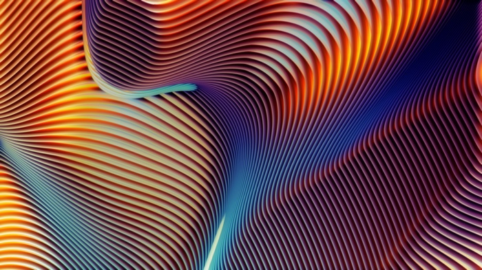 Abstract wavy lines with orange and blue colors