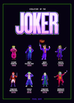 Pixel Art Evolution of the Joker