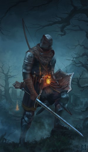 Knight with Estus Flask from Dark Souls