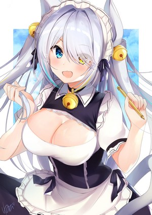 Anime girl with cat ears and bells