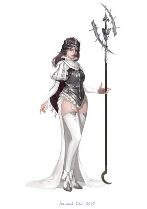 Fantasy character in armor with a staff
