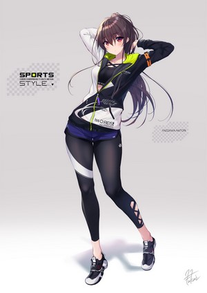 Anime girl in sports style outfit