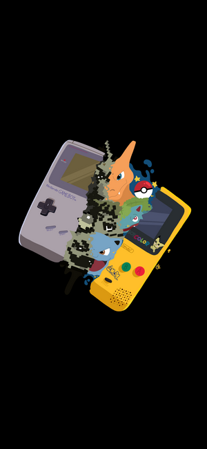Pokemon Game Boy and Game Boy Color with characters