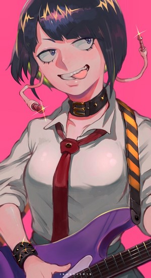 Kyoka Jiro from Boku no Hero Academia playing guitar