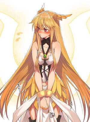 Anime girl with blonde hair and owl-like features
