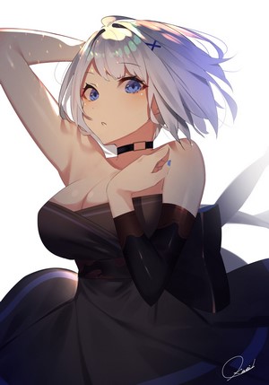 Anime girl in black dress