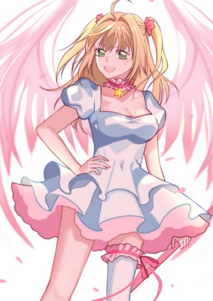 Sakura Kinomoto from Cardcaptor Sakura with wings