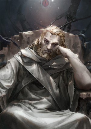 Father from Fullmetal Alchemist sitting on a throne