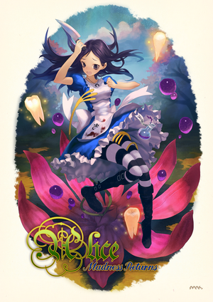 Alice from Alice: Madness Returns holding a knife
