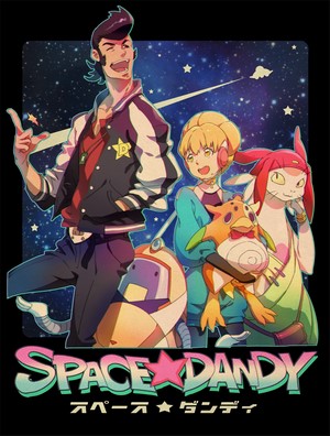 Space Dandy characters in space