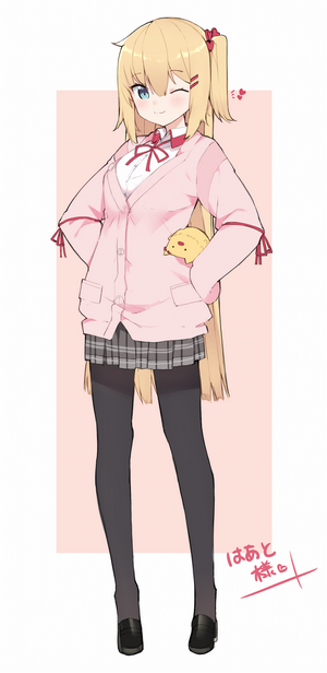 Akai Haato from Hololive with a plush toy