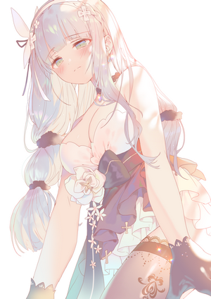 Anime girl with white hair and blue eyes