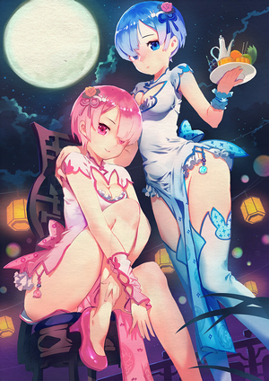 Rem and Ram from Re:Zero in Chinese Dresses