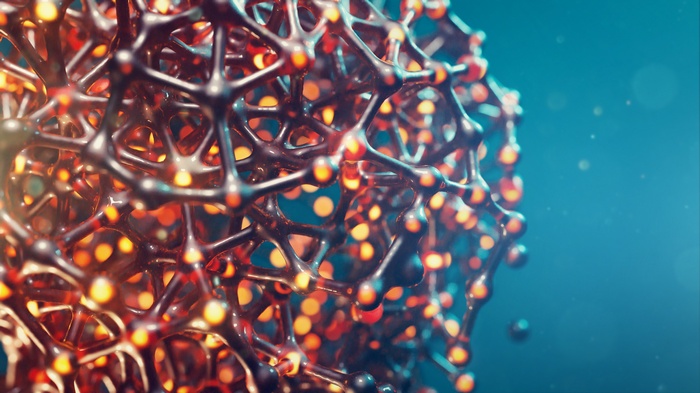 Cellular structure with glowing nodes 4K