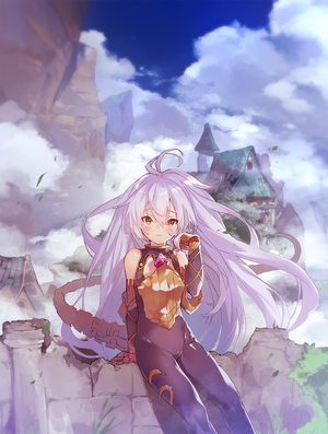 Girl from Granblue Fantasy sitting on ruins