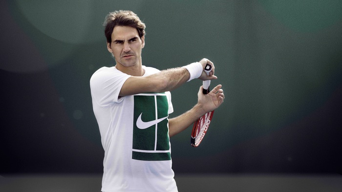 Roger Federer tennis player with Nike shirt