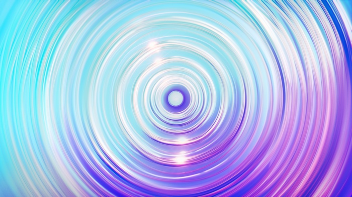 Colorful, Waves, Purple, Circles, 4K