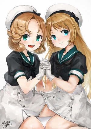 Two anime girls in sailor outfits